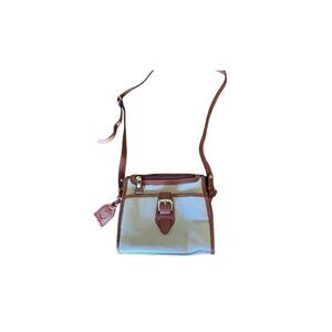 Vintage Liz Claiborne Leather CO Crossbody Taupe Brown Cottagecore Classic Style